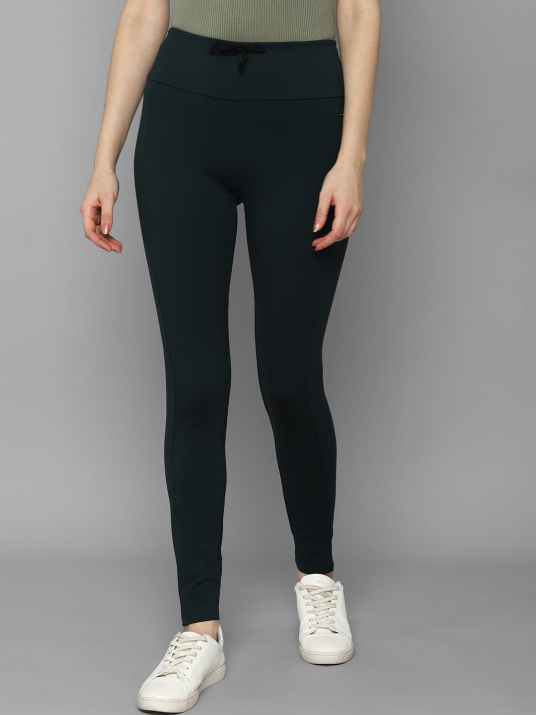 Allen Solly Woman Women Green Solid Ankle-Length Leggings