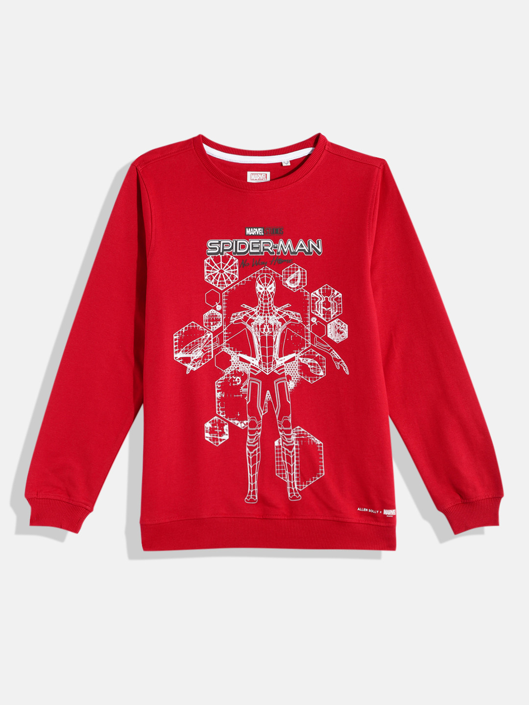 Allen Solly Junior Boys Red Spiderman Printed Pure Cotton Sweatshirt