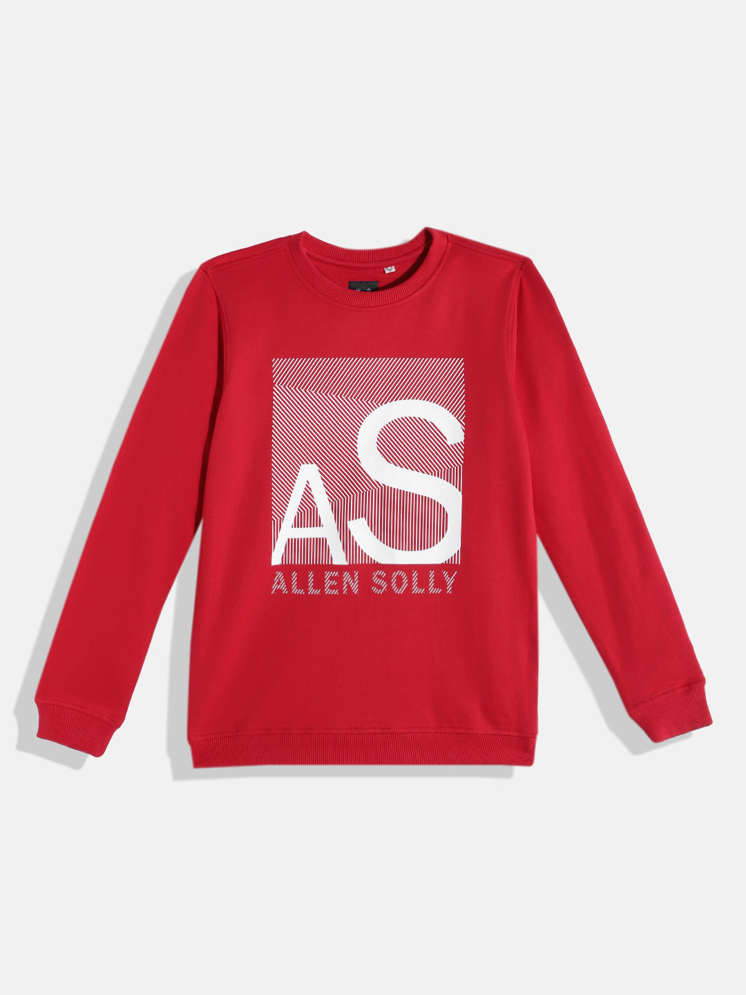 Allen Solly Junior Boys Red & White Brand Logo Print Pure Cotton Sweatshirt