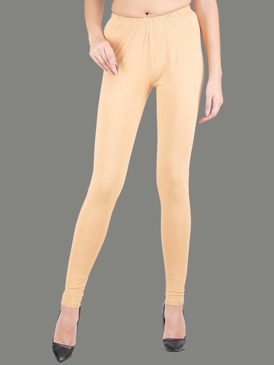 SPIFFY Women Khaki-Coloured Solid Ankle-Length Leggings