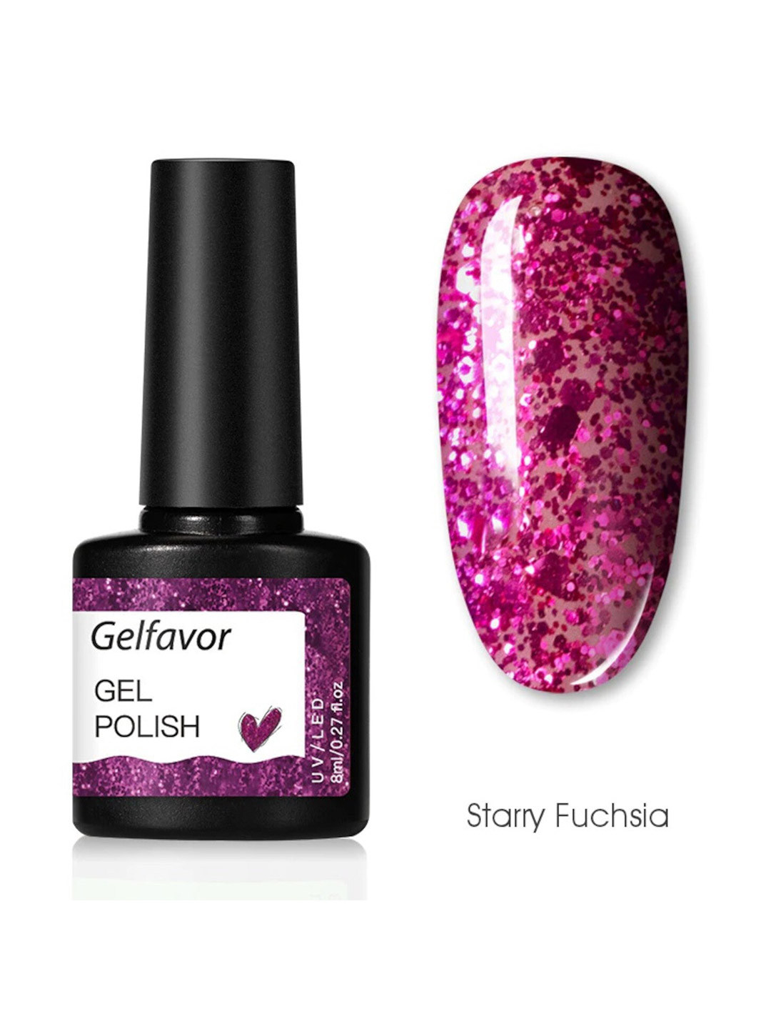 Gelfavor Summer Hybrid UV&LED Odorless Long-Lasting Gel Nail Polish - Starry Fuchsia G050