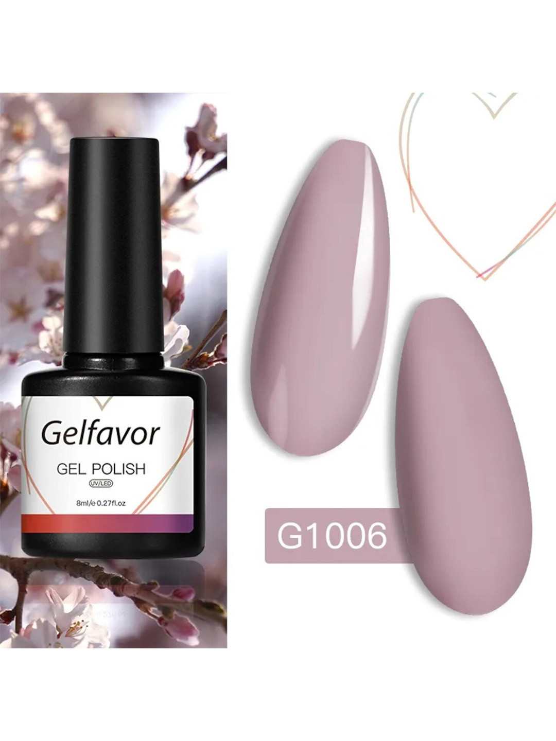Gelfavor Purple Hybrid UV LED Lamp Nail Polish G1006 8 ml