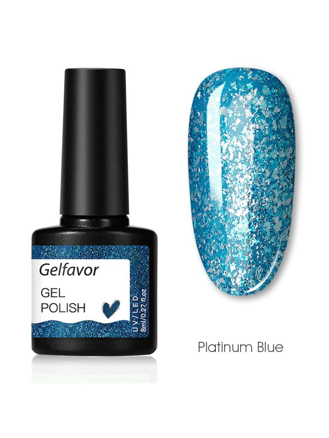 Gelfavor Hybrid UV & LED Odorless Long-Lasting Gel Nail Polish 8 ml - Platinum Blue G044