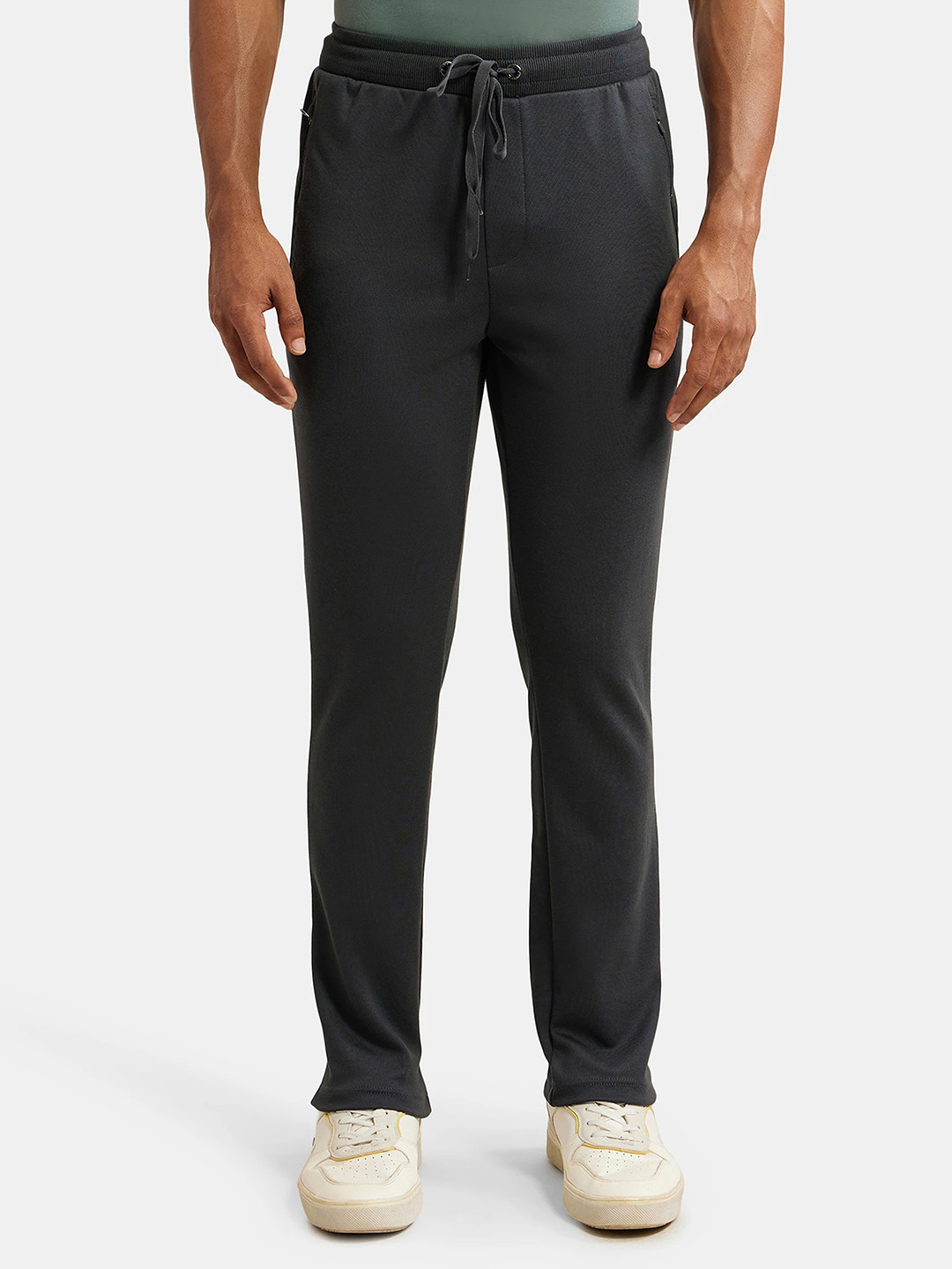 Jockey Combed Cotton Rich Pique Slim Fit Trackpant with Side Zipper Pockets-AM44