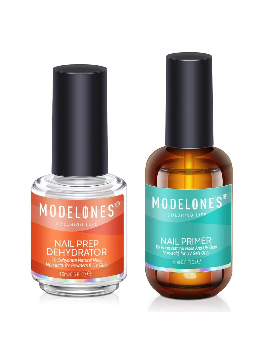 Modelones Set Of 2 Nail Prep Dehydrate & Bond Primer for Acrylic Powder and Gel Nail Polish