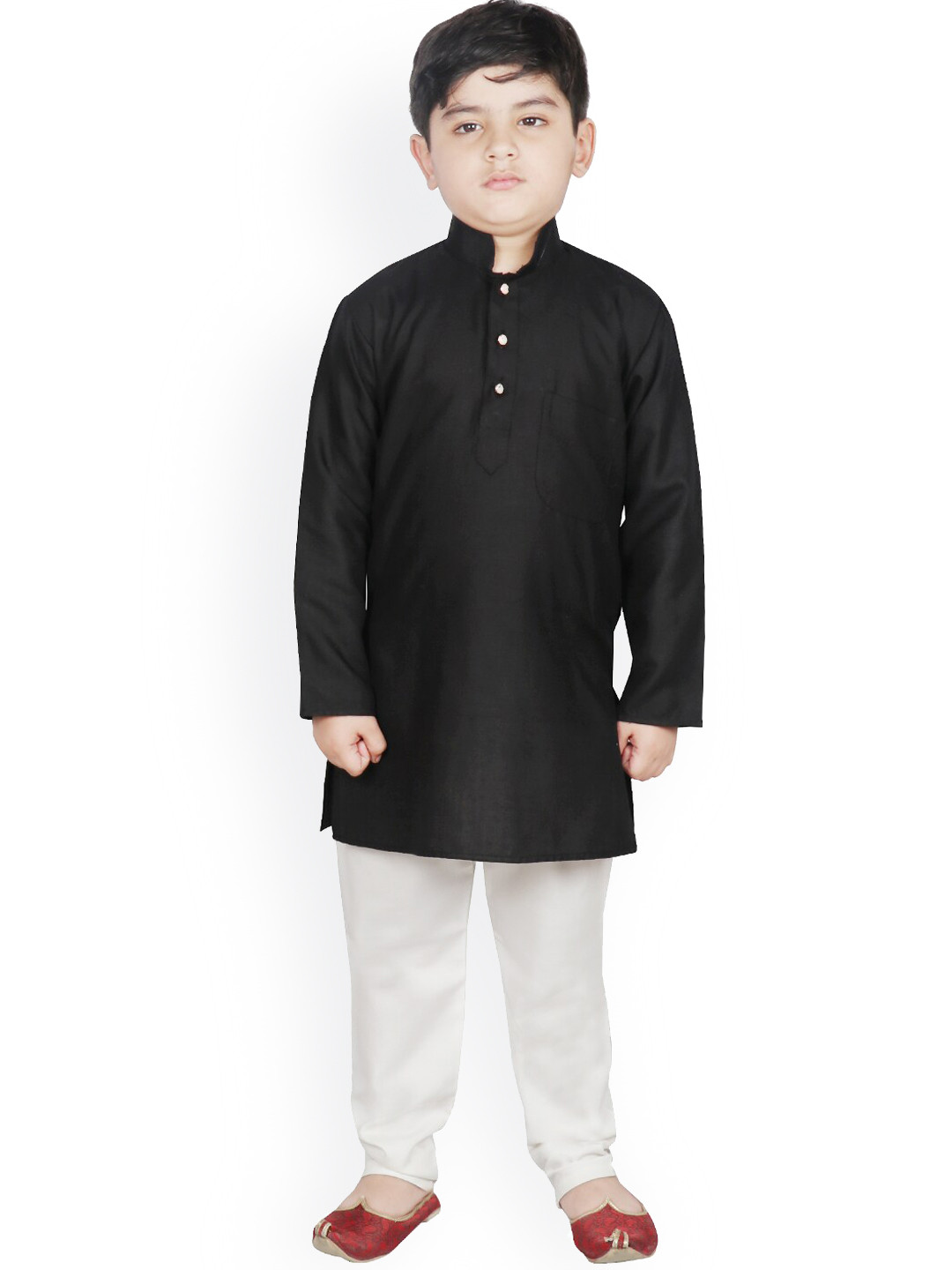 SG YUVRAJ Boys Black Kurta with Pyjamas