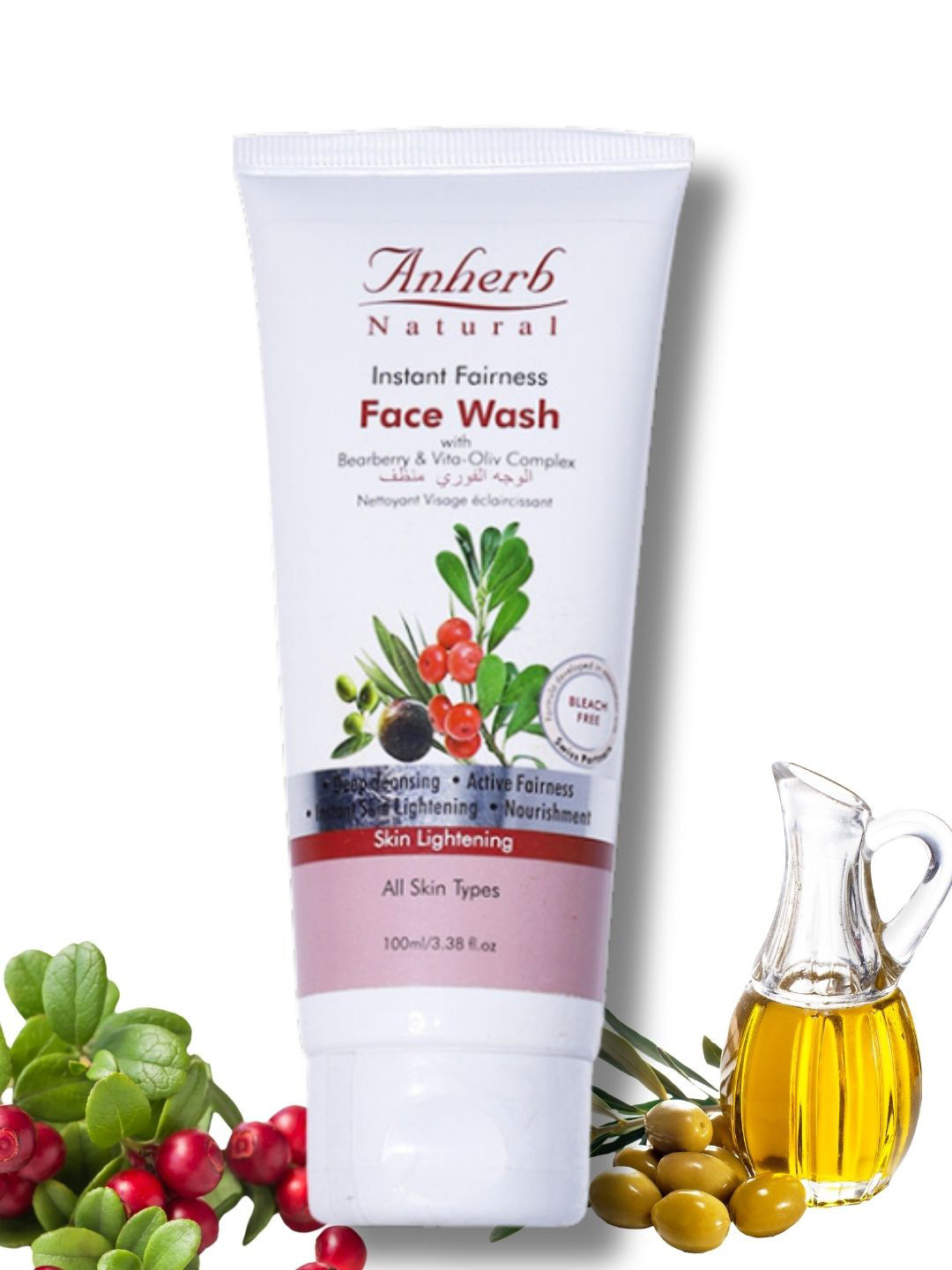 Anherb Natural White Instant Fairness Face Wash - 100ml