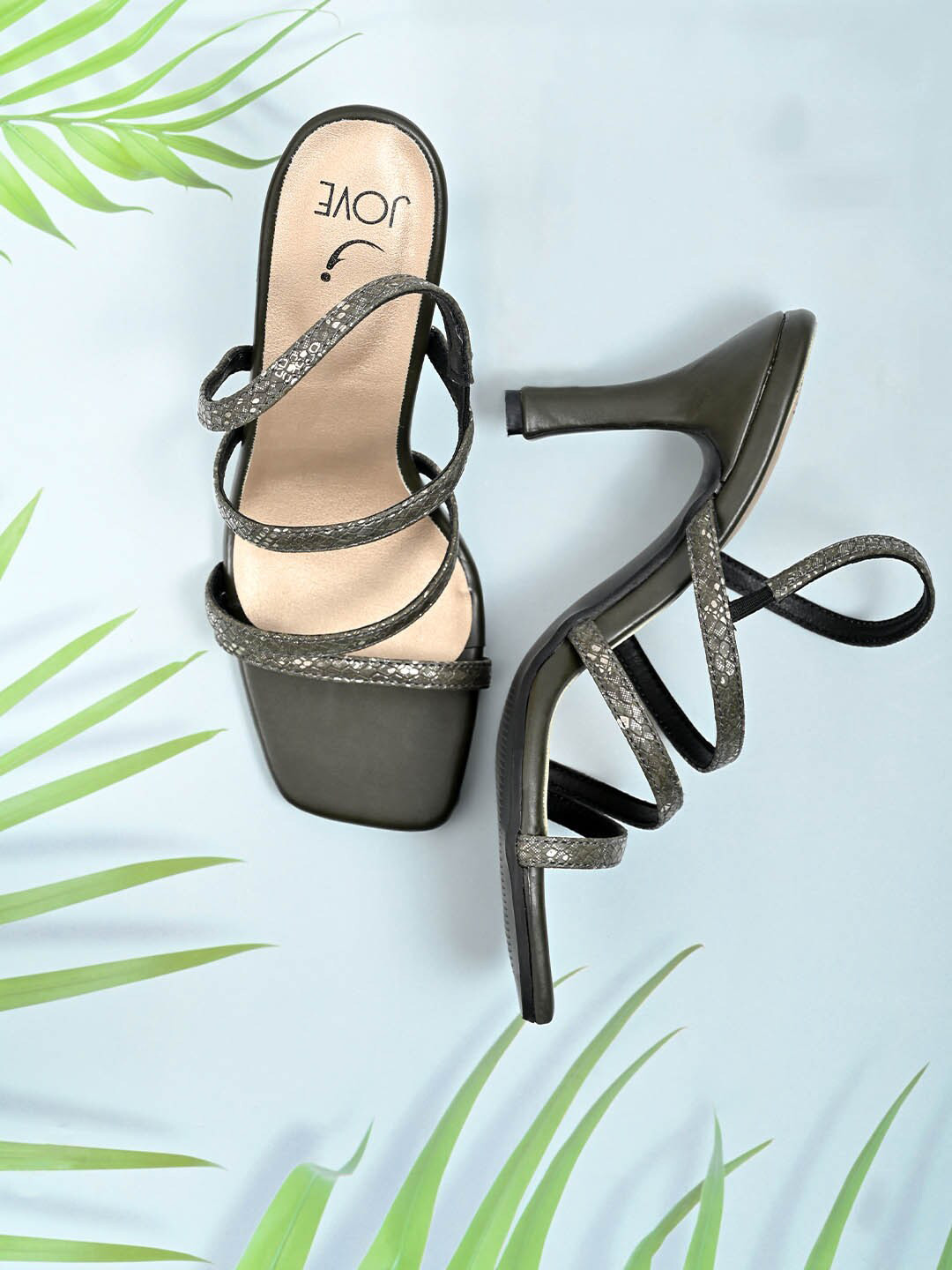 Jove Grey Striped Party Stiletto Pumps with Tassels