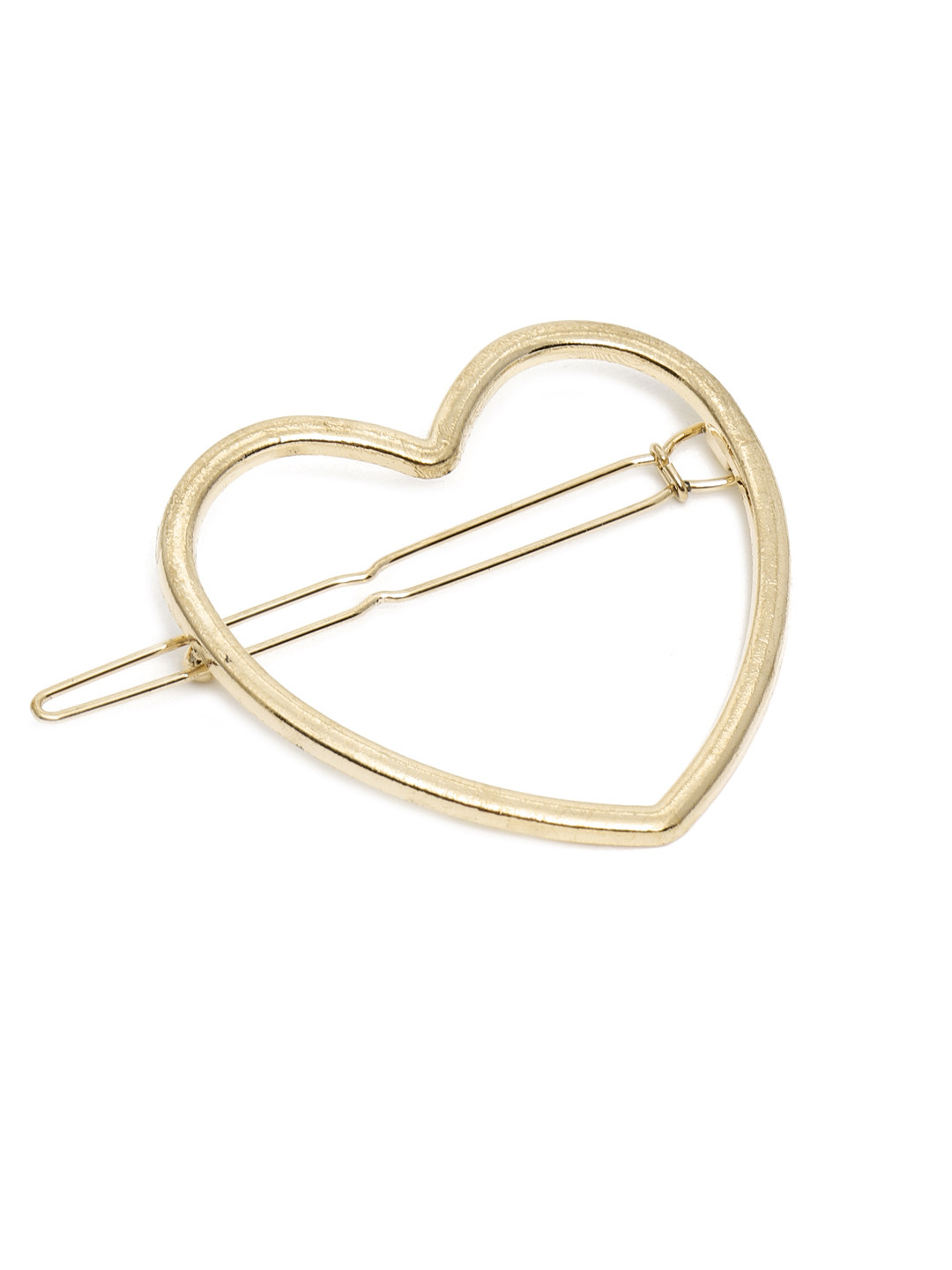 I Jewels Gold-Toned Heart Shaped Hair Pin