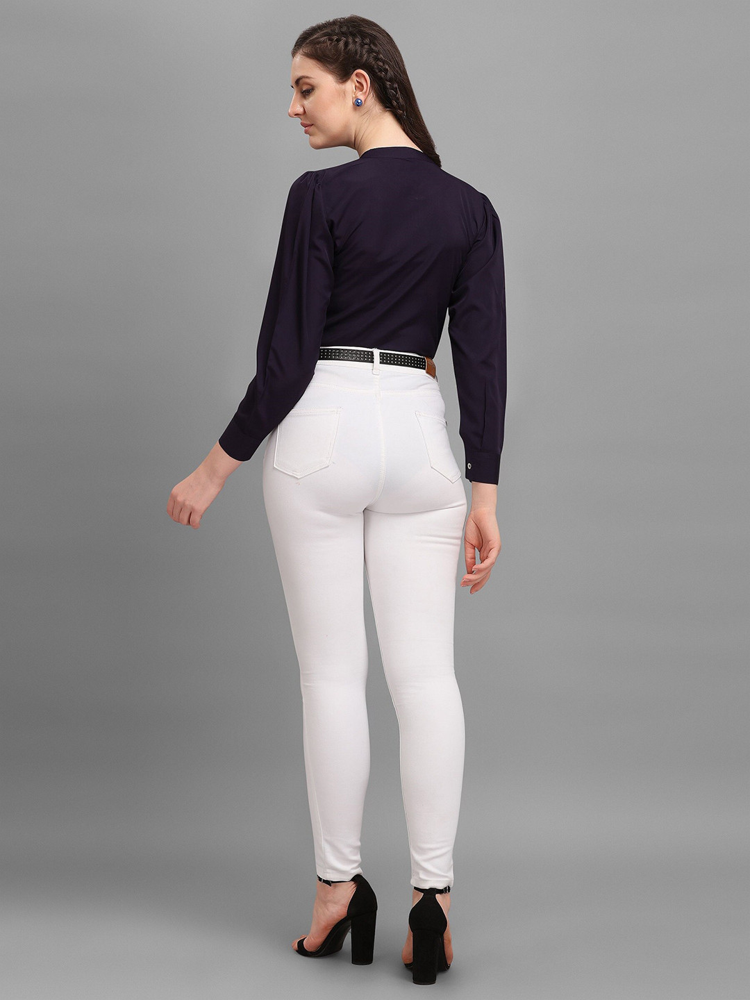 Kinjo Navy Blue Crepe Top
