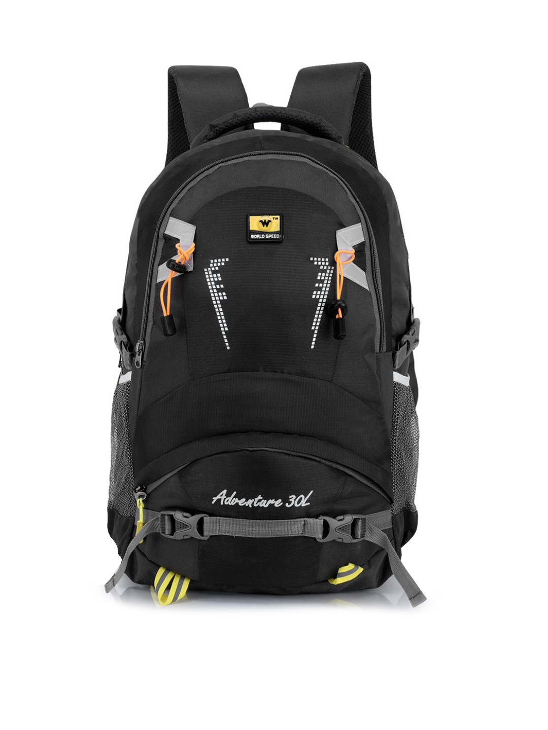 WORLD SPEED Unisex Black Backpacks