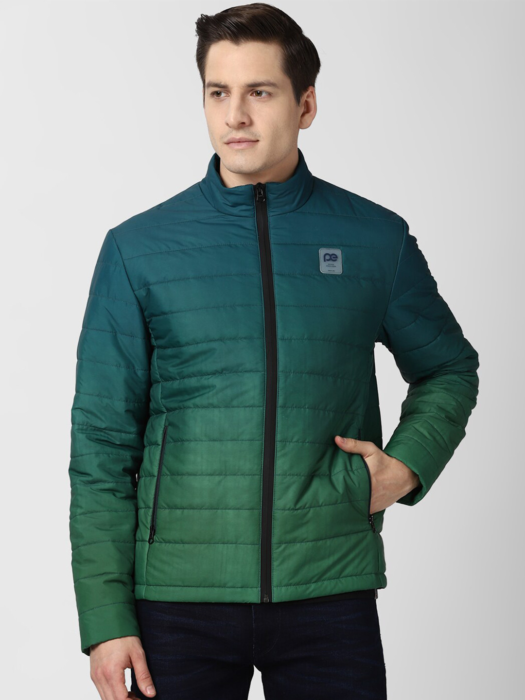 Peter England Casuals Men Green Padded Jacket