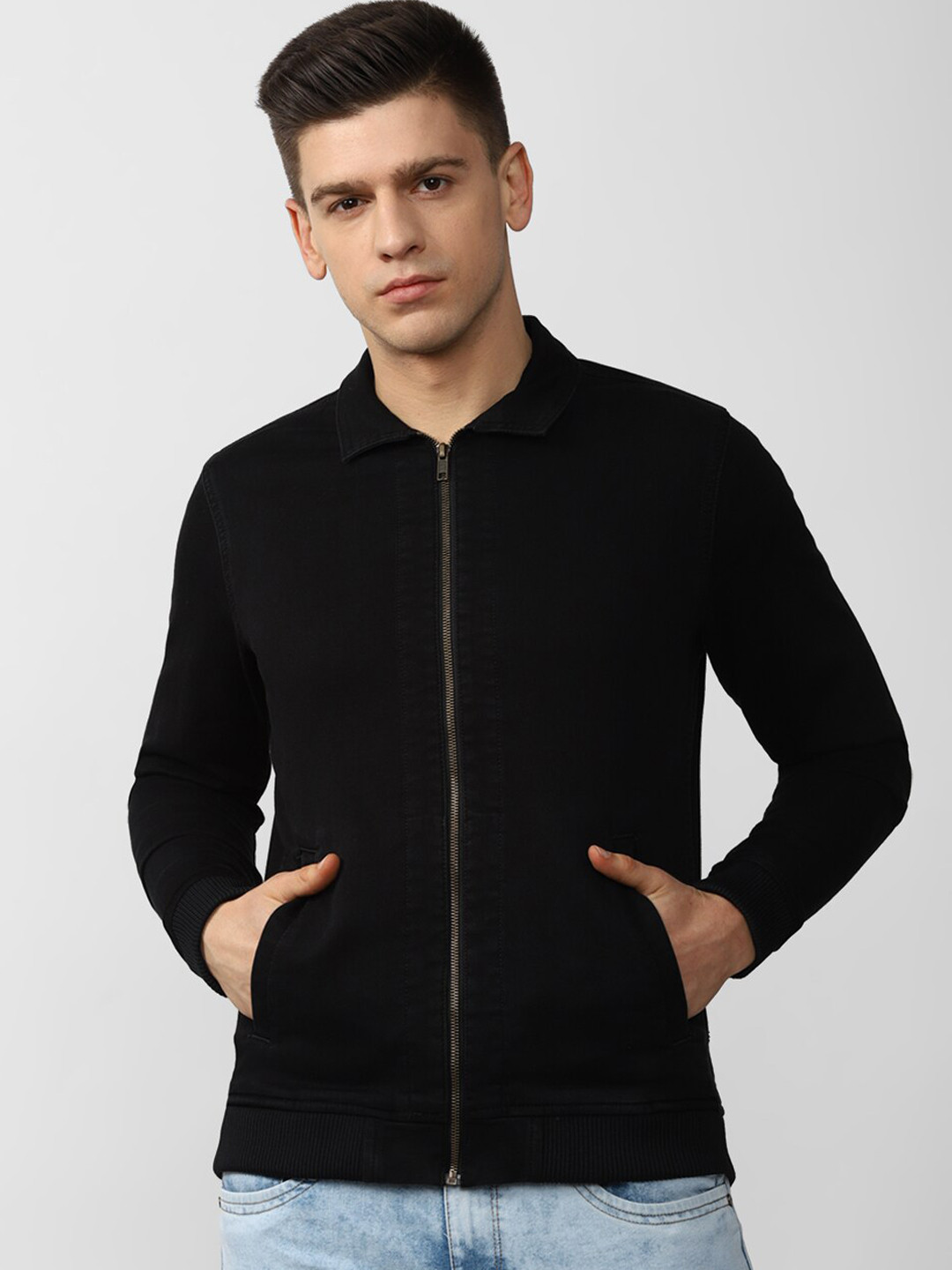 VAN HEUSEN DENIM LABS Men Black Tailored Jacket
