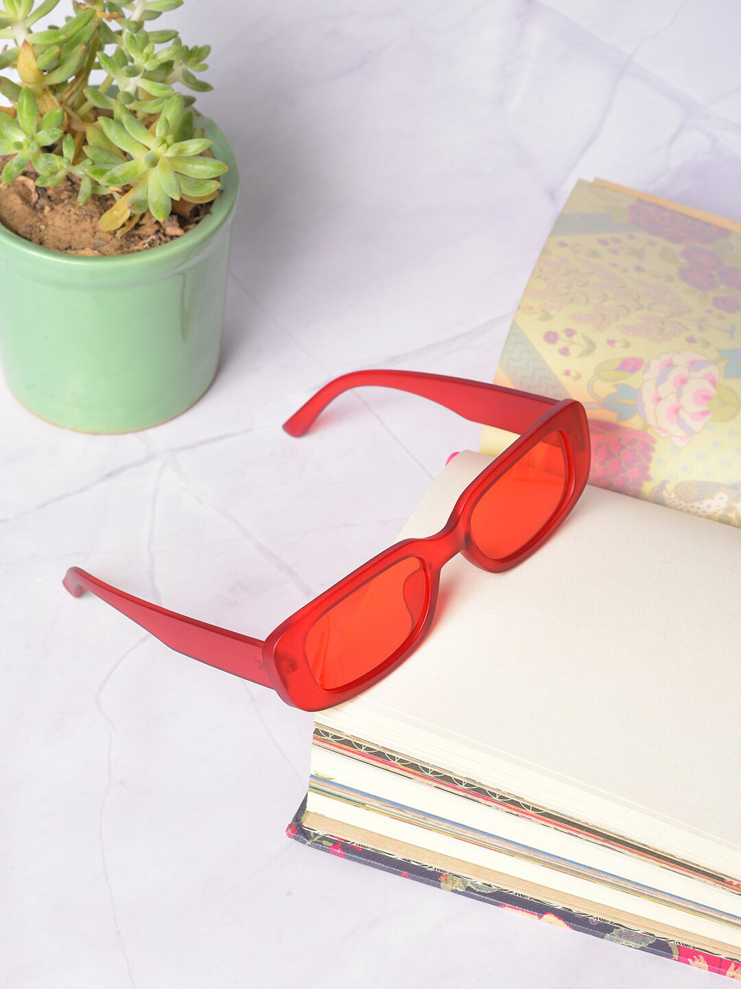 HAUTE SAUCE  Women Orange Lens & Orange Wayfarer Sunglasses with UV Protected Lens