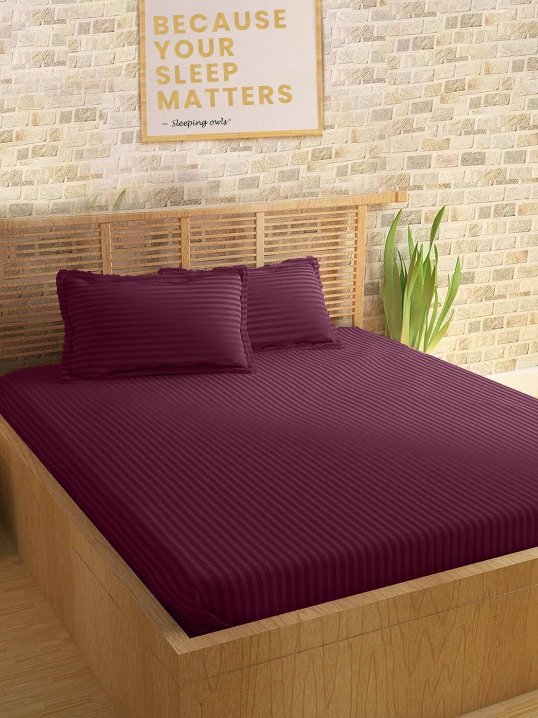 Sleeping Owls- because your sleep matters Unisex Burgundy Bedsheets