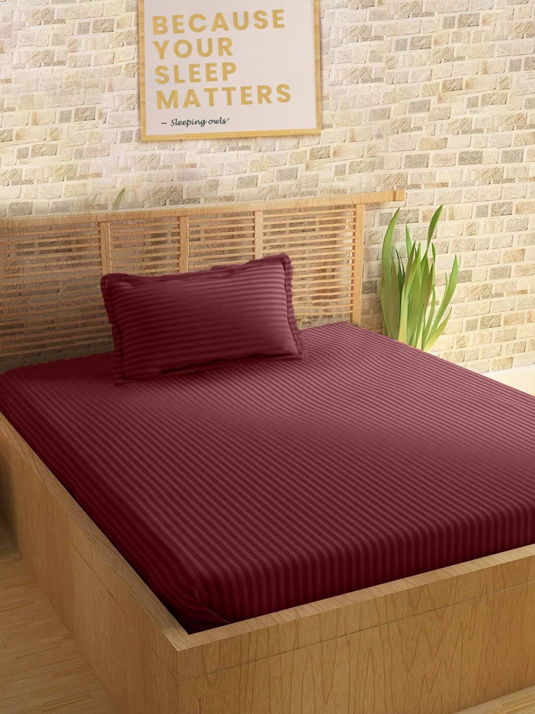 Sleeping Owls- because your sleep matters Unisex Burgundy Bedsheets