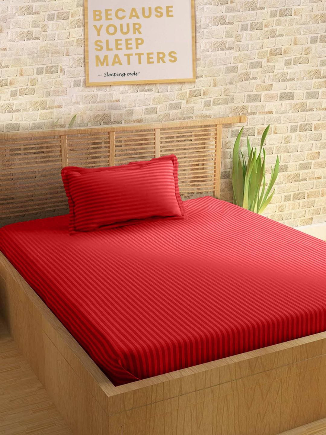 Sleeping Owls- because your sleep matters Unisex Red Bedsheets
