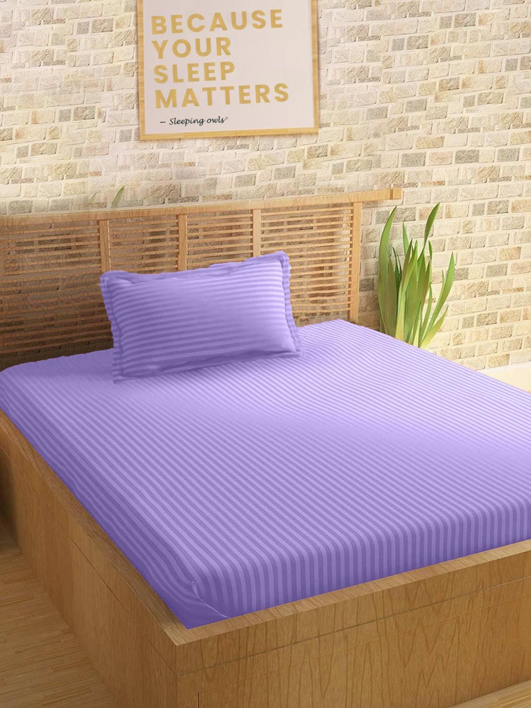 Sleeping Owls- because your sleep matters Unisex Lavender Bedsheets