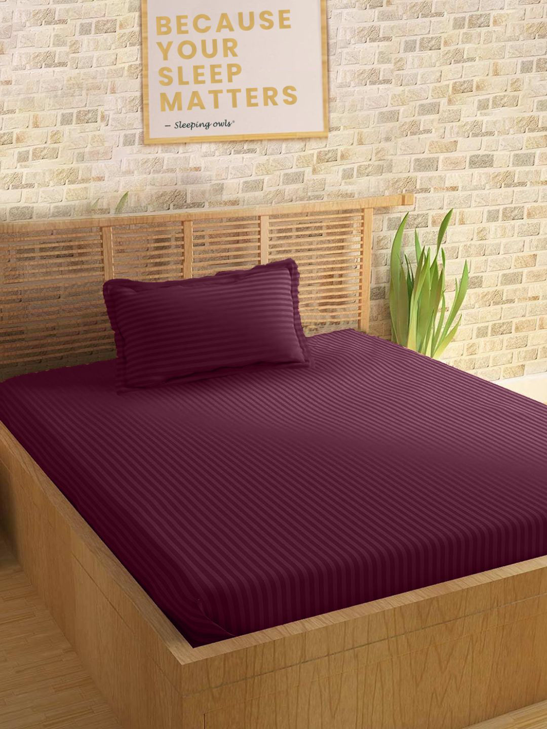 Sleeping Owls- because your sleep matters Unisex Burgundy Bedsheets