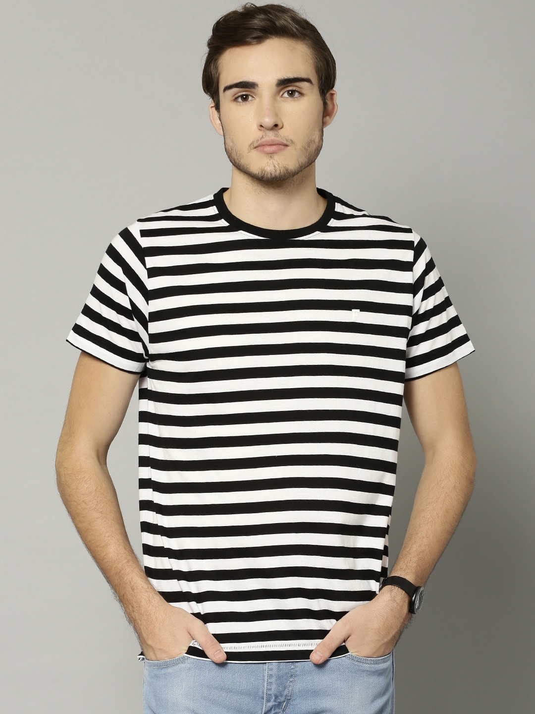 Black and white 2024 striped shirt french