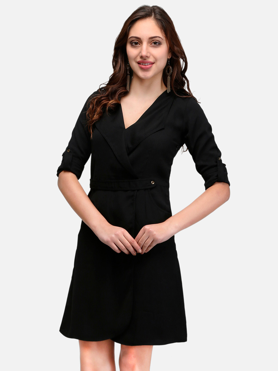 V&M Black Crepe Formal Dress