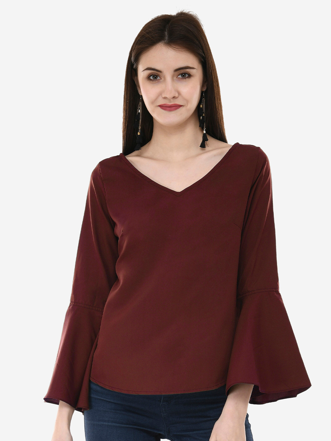 V&M Brown & ganache Crepe Top