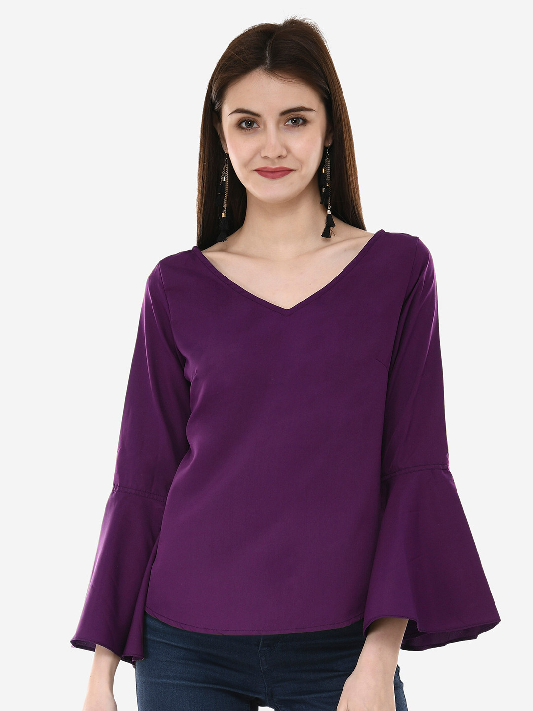 V&M Purple & shadow purple Crepe Top