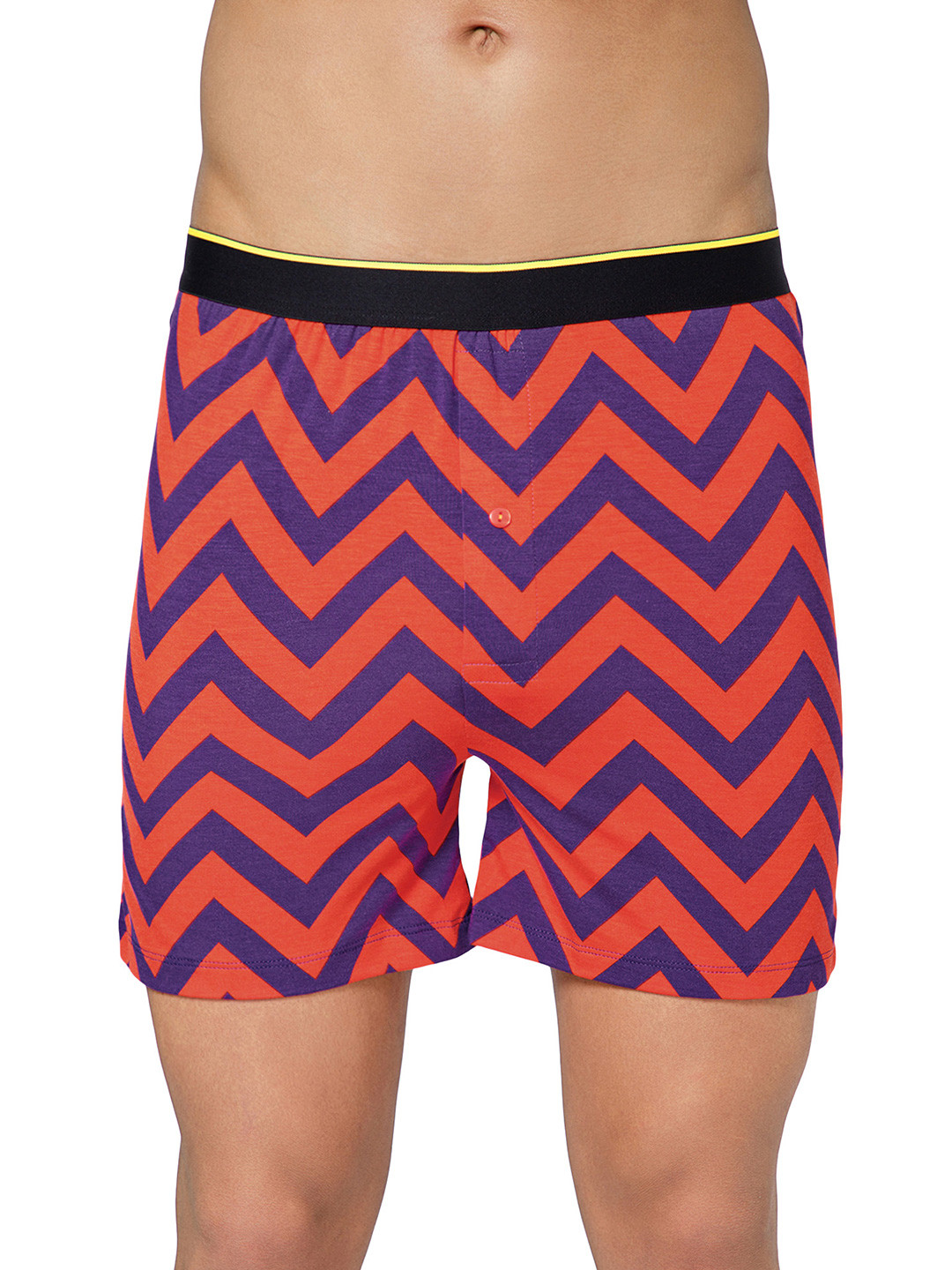 bummer Men Red & Blue Chevron Printed Micro Modal Boxers