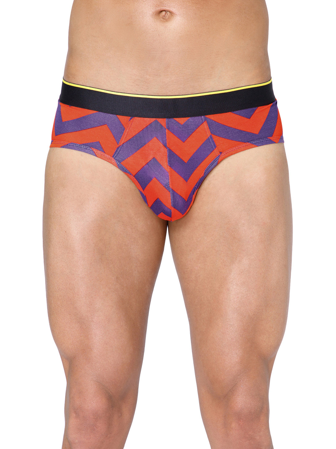 bummer Men Printed Micro Modal Chevron Mid Rise Basic Brief