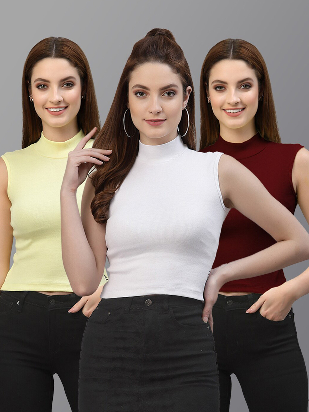 Friskers Pack of 3 Solid Tops