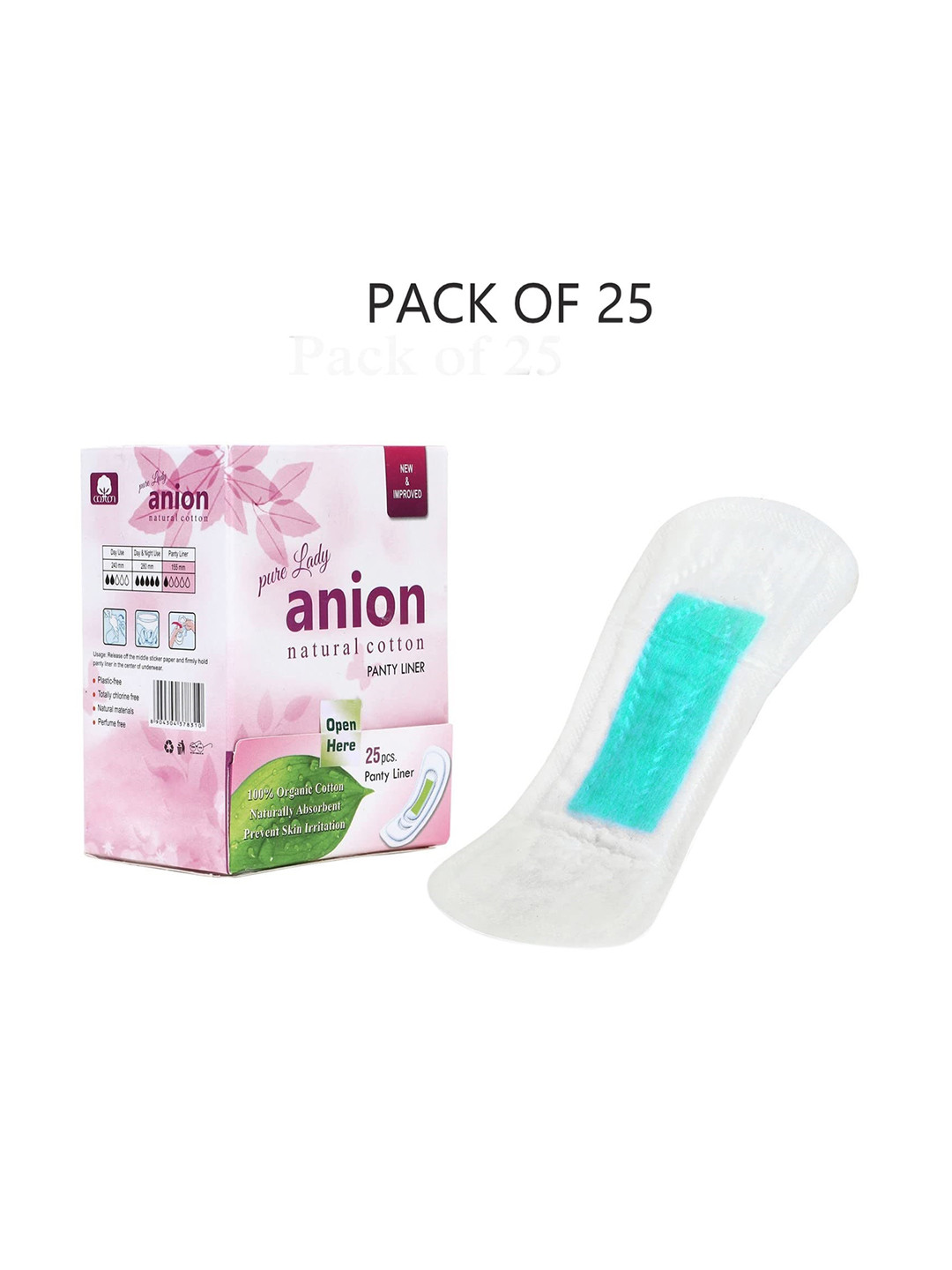 CareDone 25 Pcs Cotton Ultra Thin Panty Liners