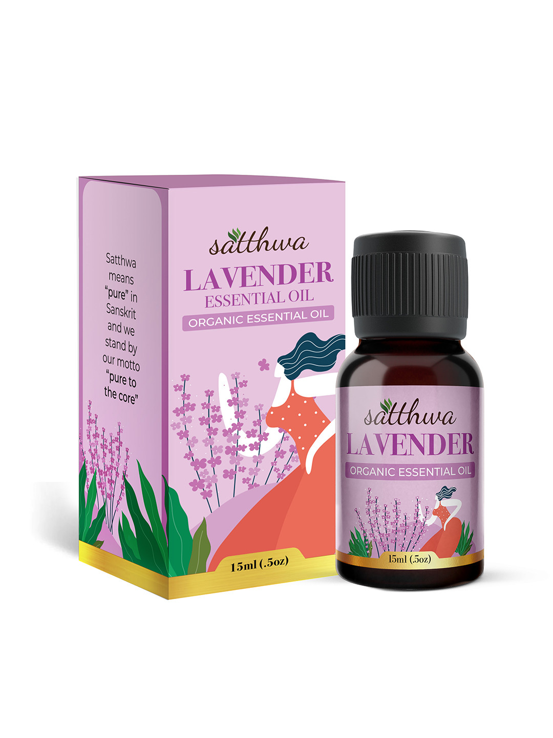 Satthwa Lavender Essential Oil for Healthy Hair, Skin & Sleep - 15ml