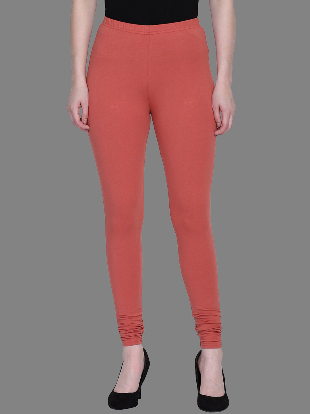 SPIFFY Women Rust Churidar Cotton Leggings