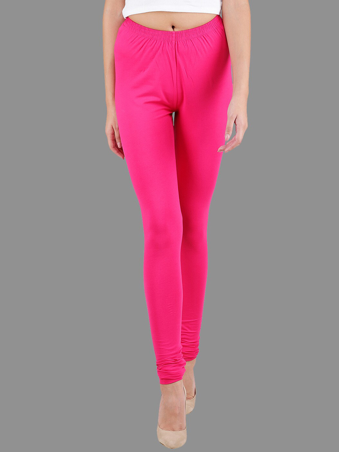 SPIFFY Women Fushia Churidar-Length Leggings