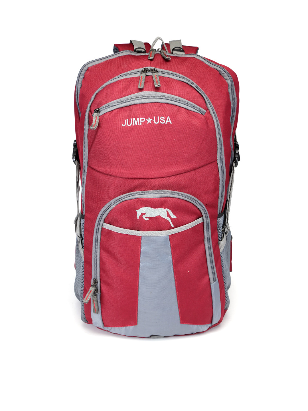 JUMP USA Maroon & Grey Solid Rucksacks