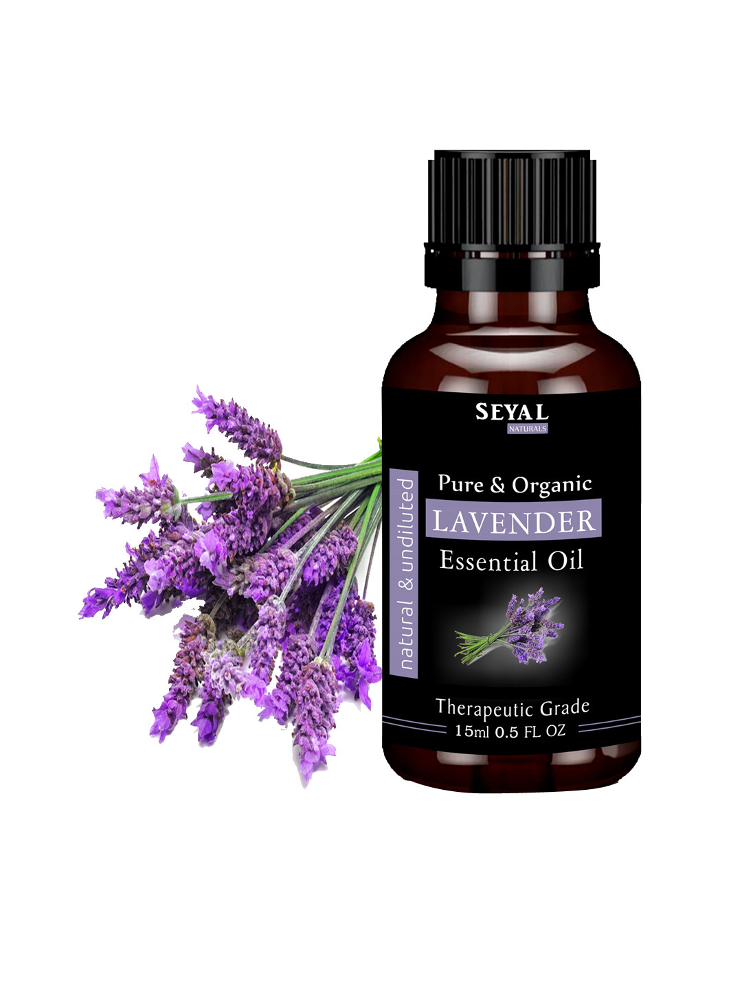 Seyal Pure & Organic Therapeutic Grade Lavender Essential Oil for Skin, Hair & Aroma- 15ml