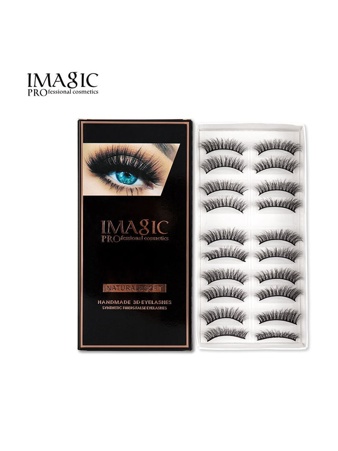 IMAGIC Black Professional Cosmetics Handmade 3D Fake Eyelashes