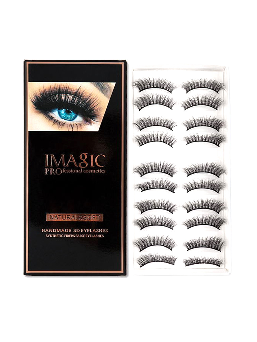 IMAGIC 20 Pieces Black 3D Fake Eyelashes - L03