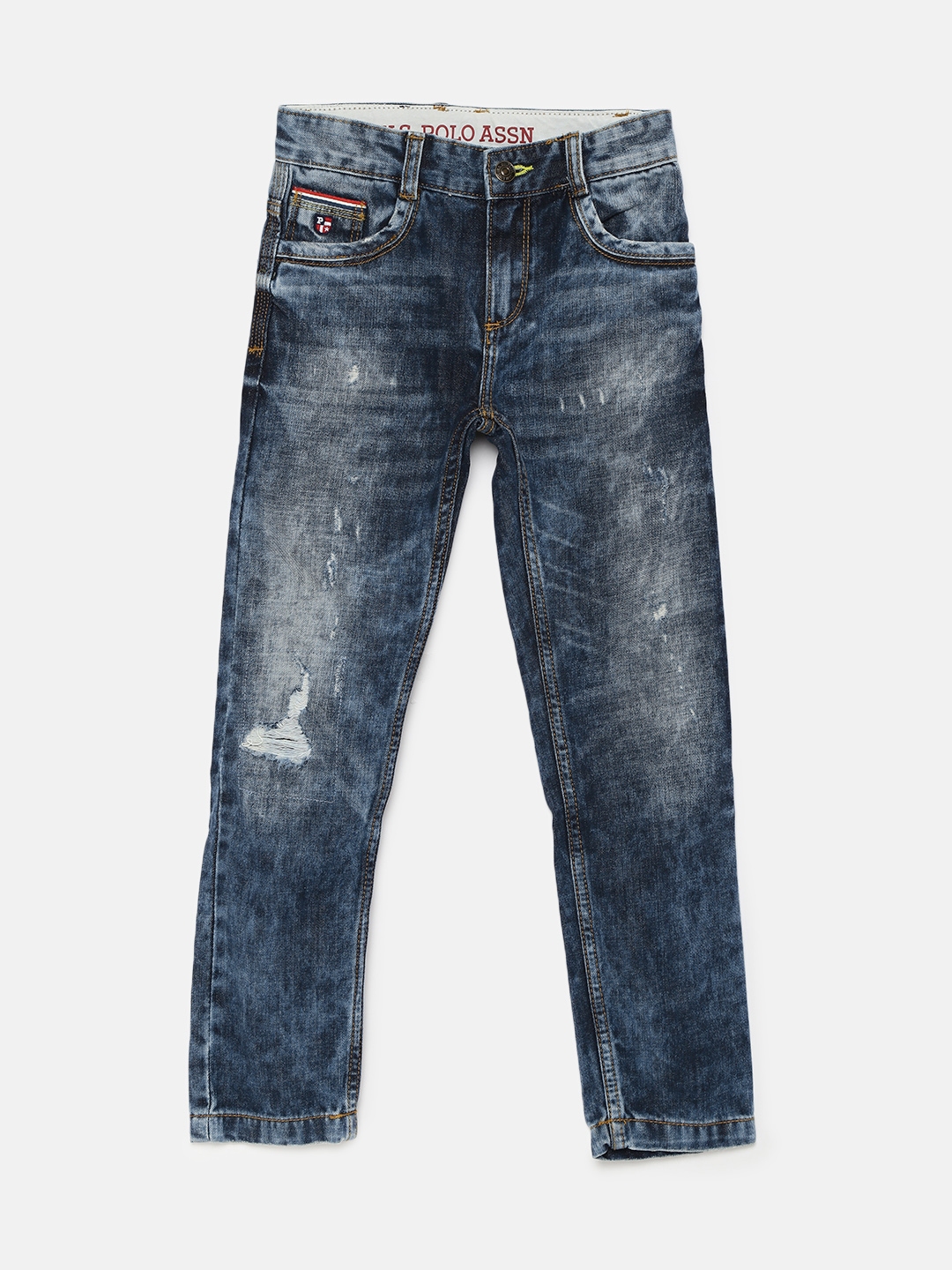 distressed polo jeans