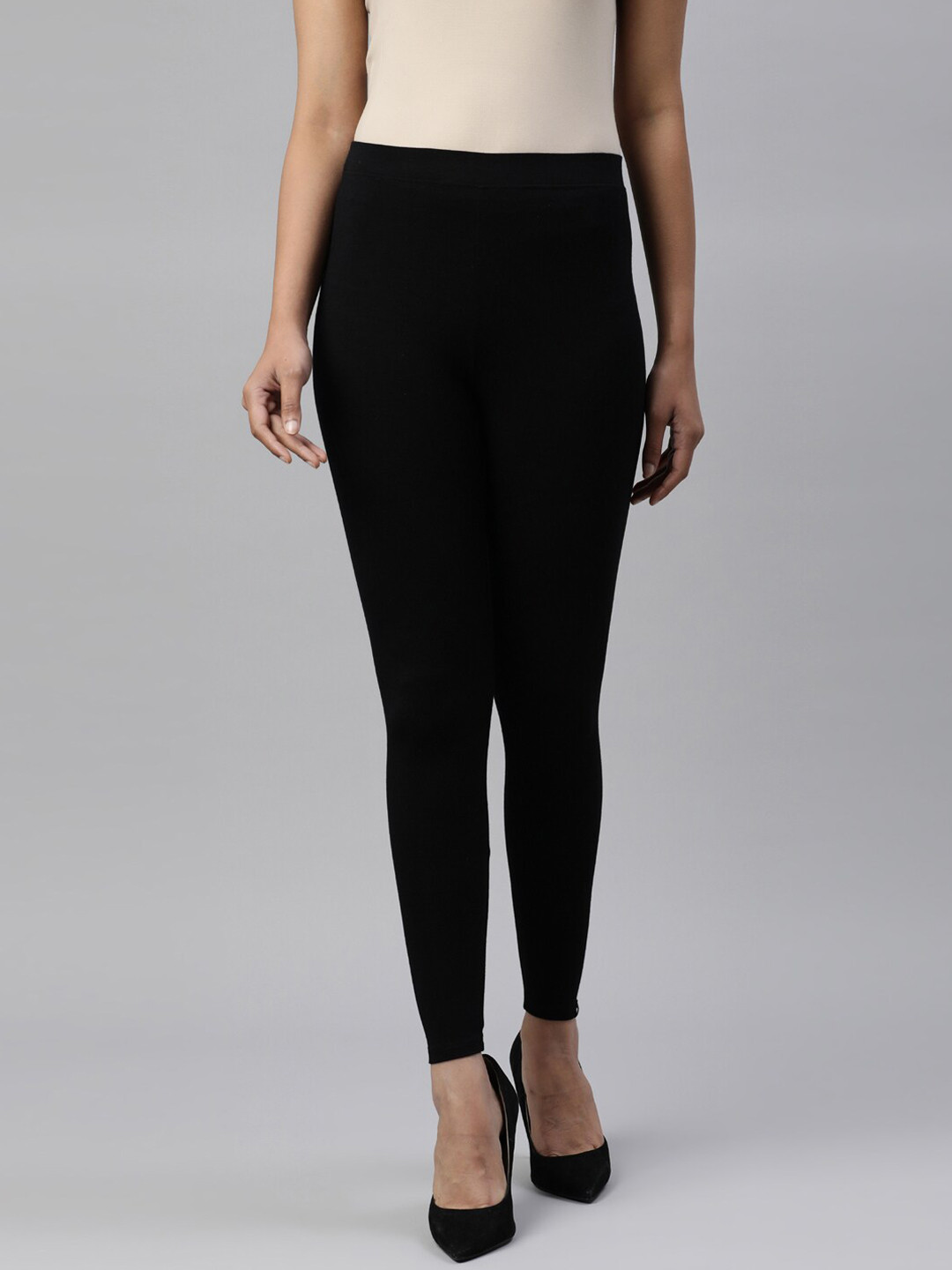 TWIN BIRDS Women Solid Super Stretch Bamboo Cotton Ankle Length Leggings