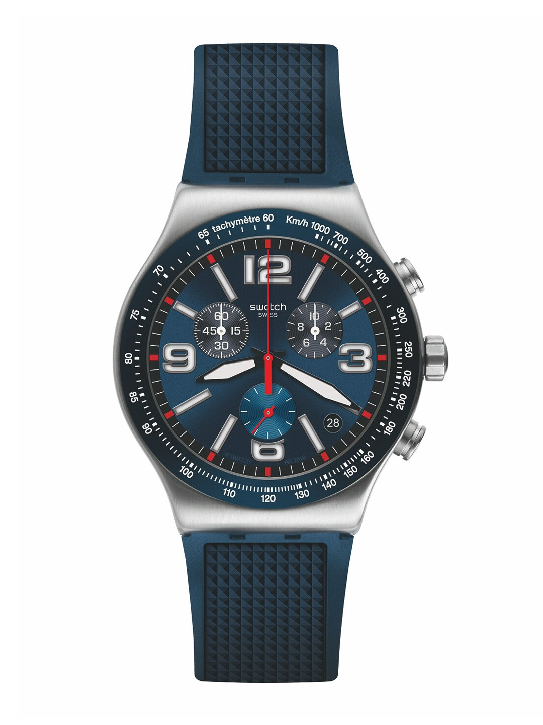 Swatch Unisex Dial & Textured Straps Analogue Watch YVS454