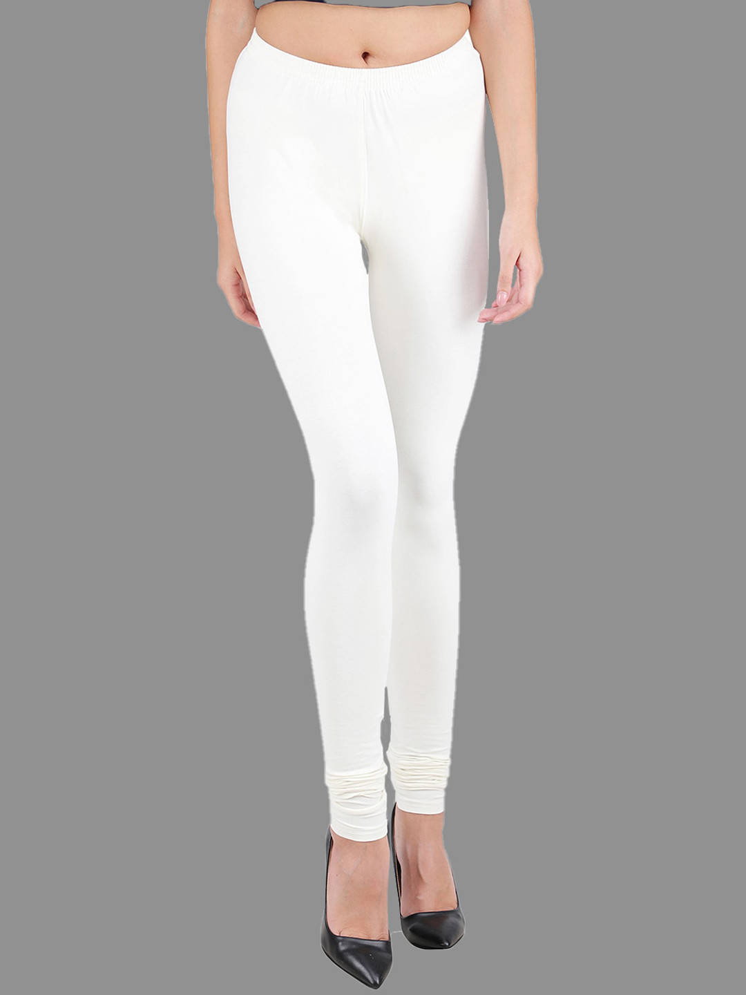 SPIFFY Off-White Churidar Leggings
