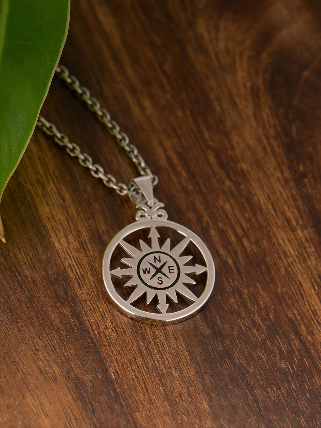 GIVA 925 Sterling Silver Rhodium Plated Compass of Life Pendant with Link Chain