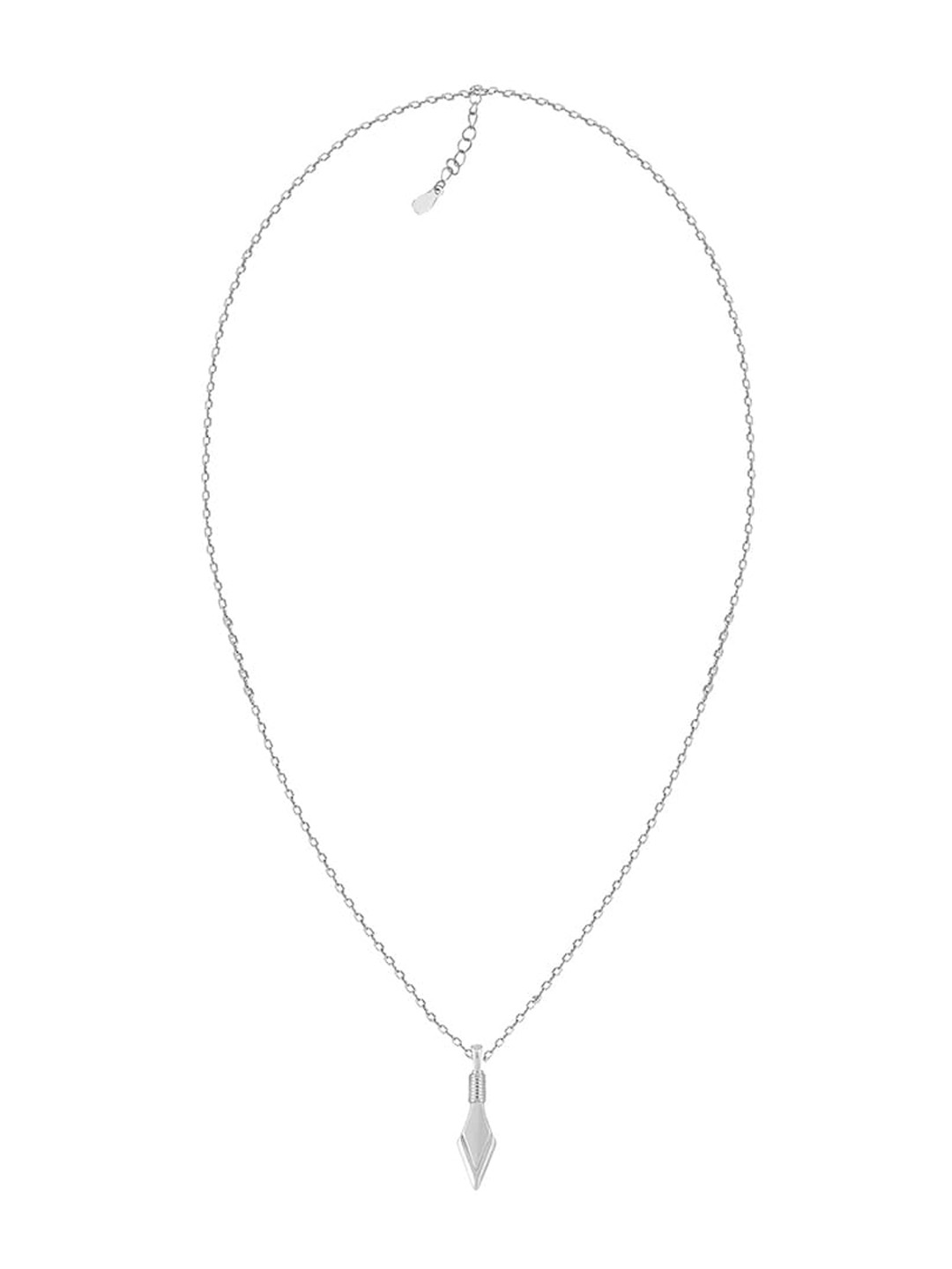 GIVA 925 Sterling Silver Rhodium Plated Rhombus Pendant with Link Chain