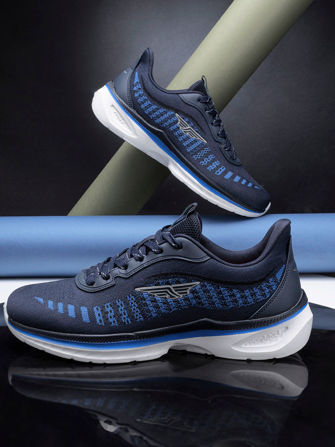 Red Tape Men Navy Blue Mesh Walking Shoes