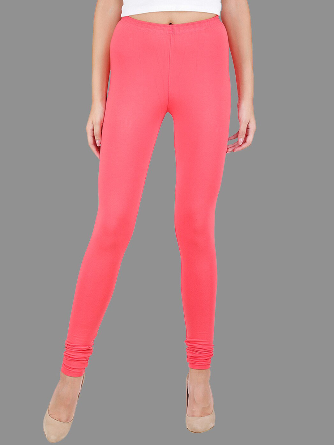 SPIFFY Coral Churidar Leggings