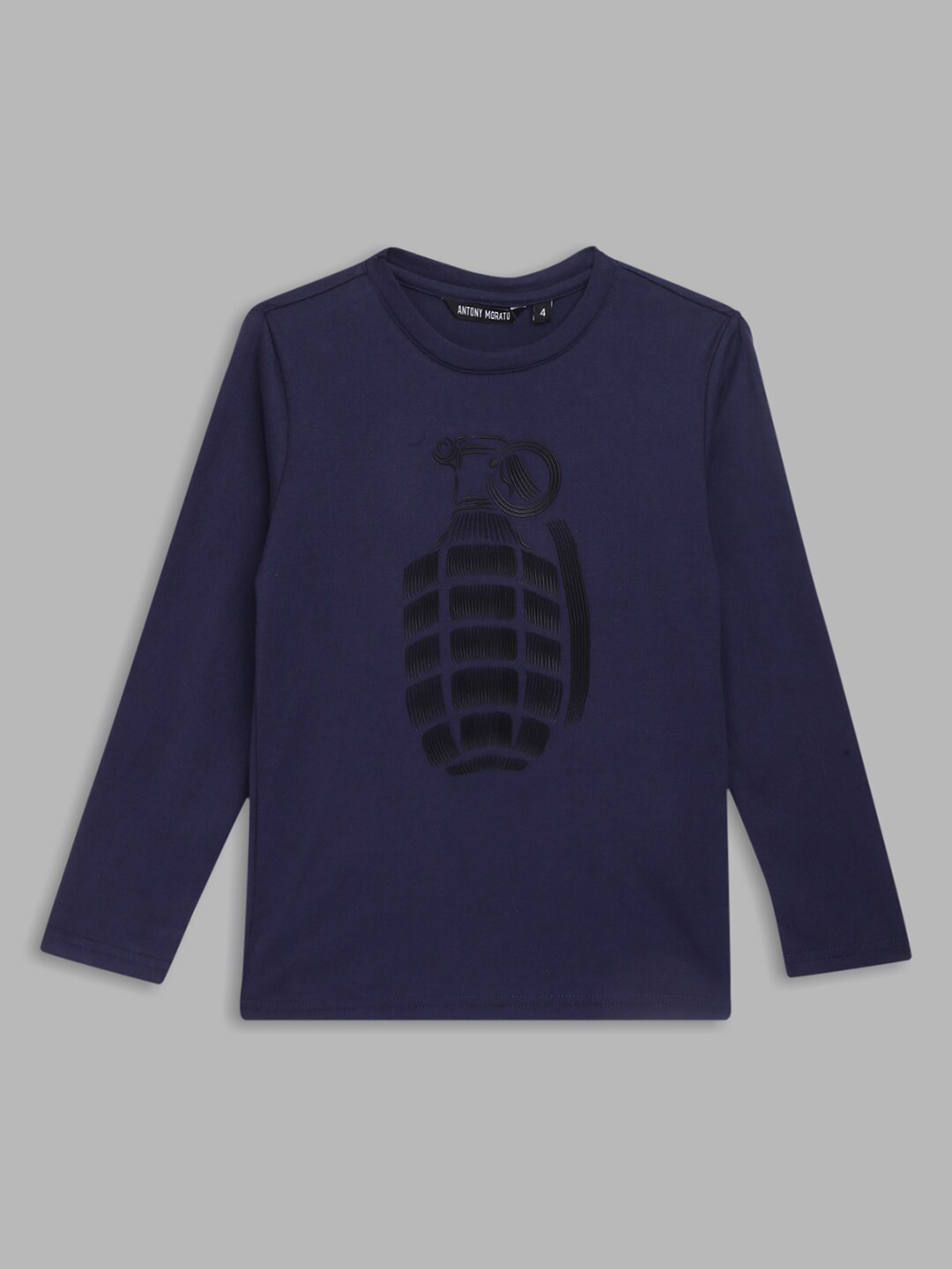 Antony Morato Boys Blue Slim Fit Cotton T-shirt