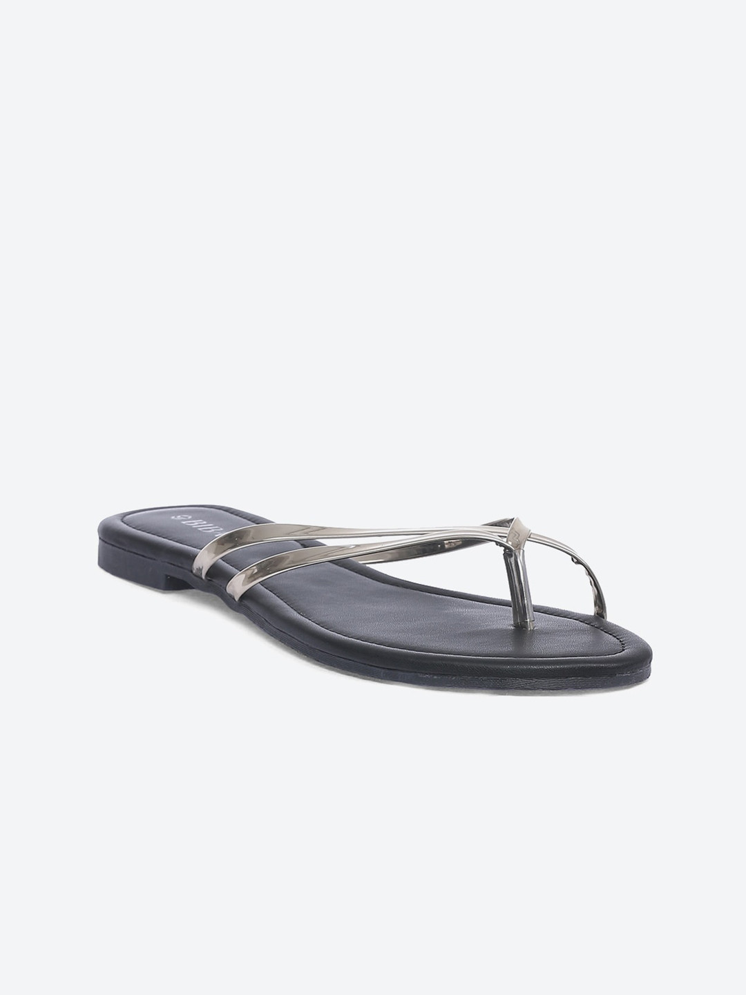 Biba Women Black Colourblocked Open Toe Flats
