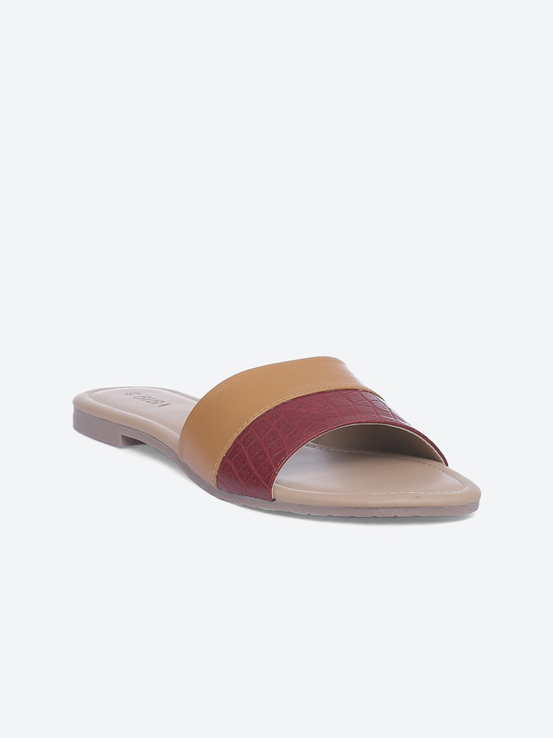 Biba Women Mustard Embellished Open Toe Flats