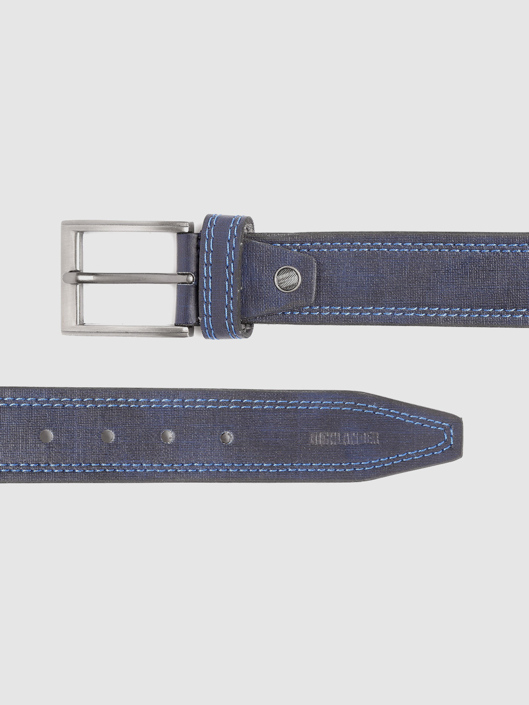 HIGHLANDER Men Blue Woven Design Belt